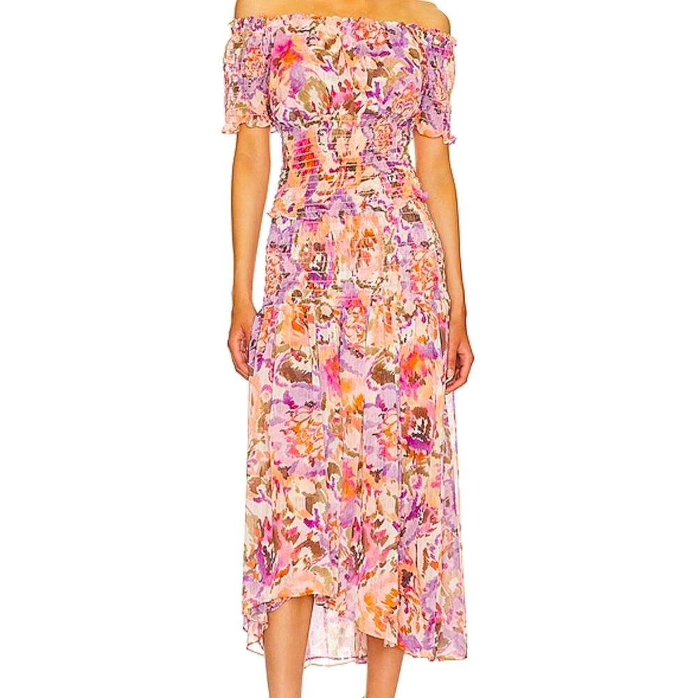 Misa los Angeles, Zadora Midi Skirt in Sunset Blooms, Size M